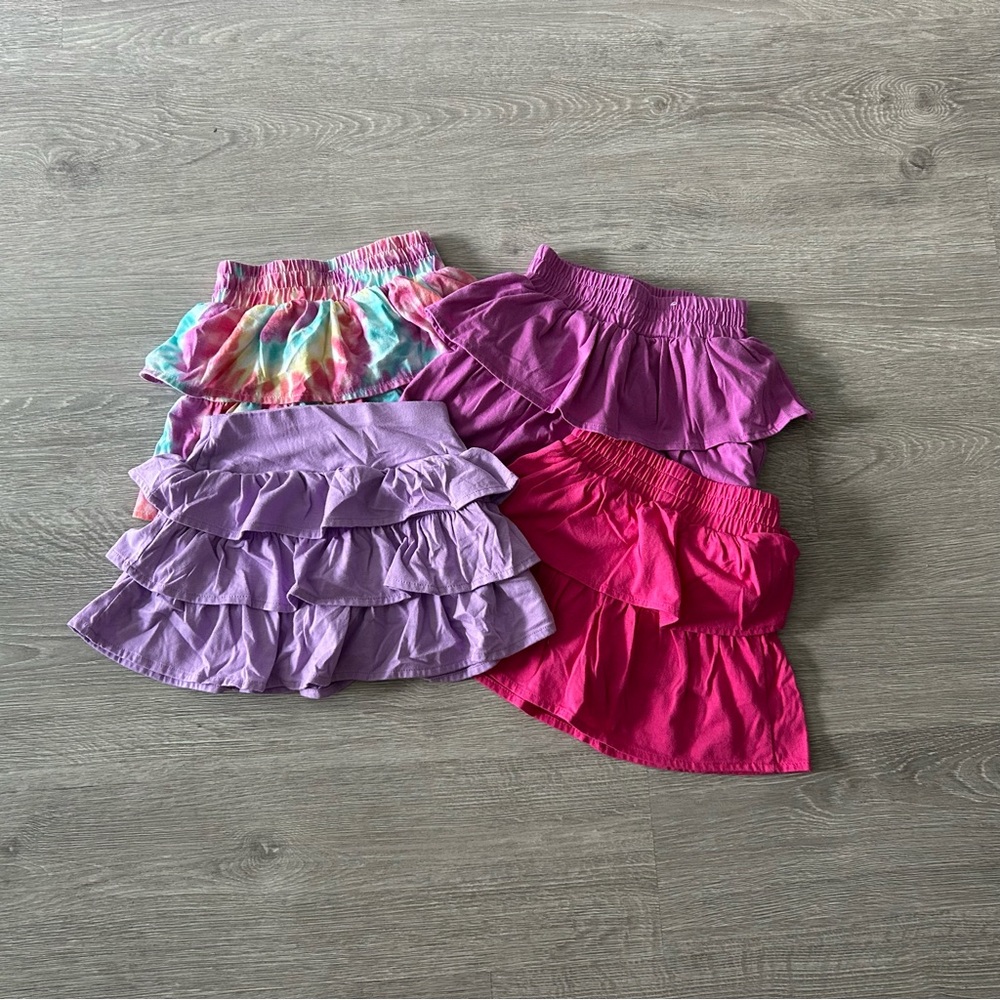 Colorful Tiered Skirts Set (sold as Bundle)
All size 4T